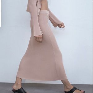 Zara Soft pink maxi skirt